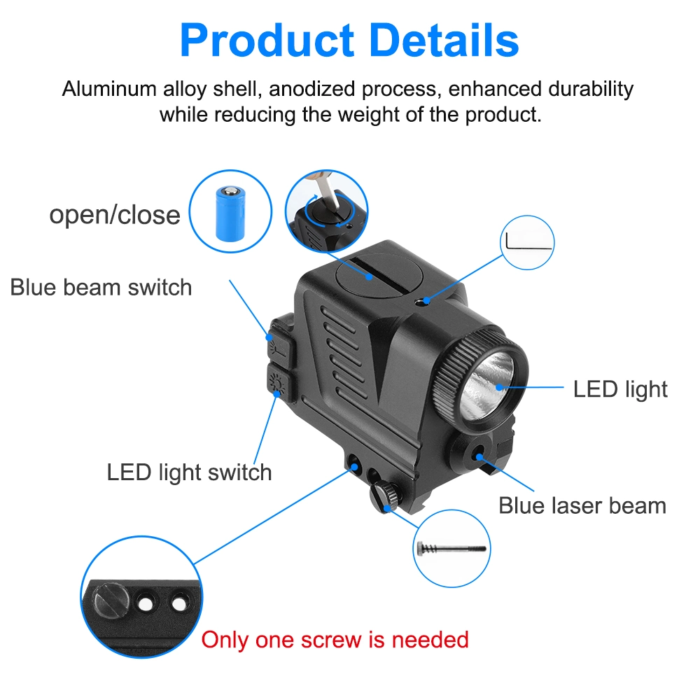 Grüne Laser-Sicht-Taschenlampe Combo 500 Lumen Tactical Laser Light Spielbereich für echte Waffe mit Picatinny Weavr Rail Tactical Lasersicht