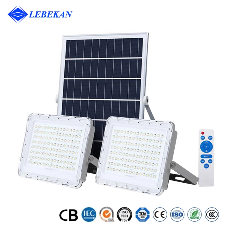 100W 200W Outdoor Solar Flood Street Garden Lights IP65 Battery Owered Lighting