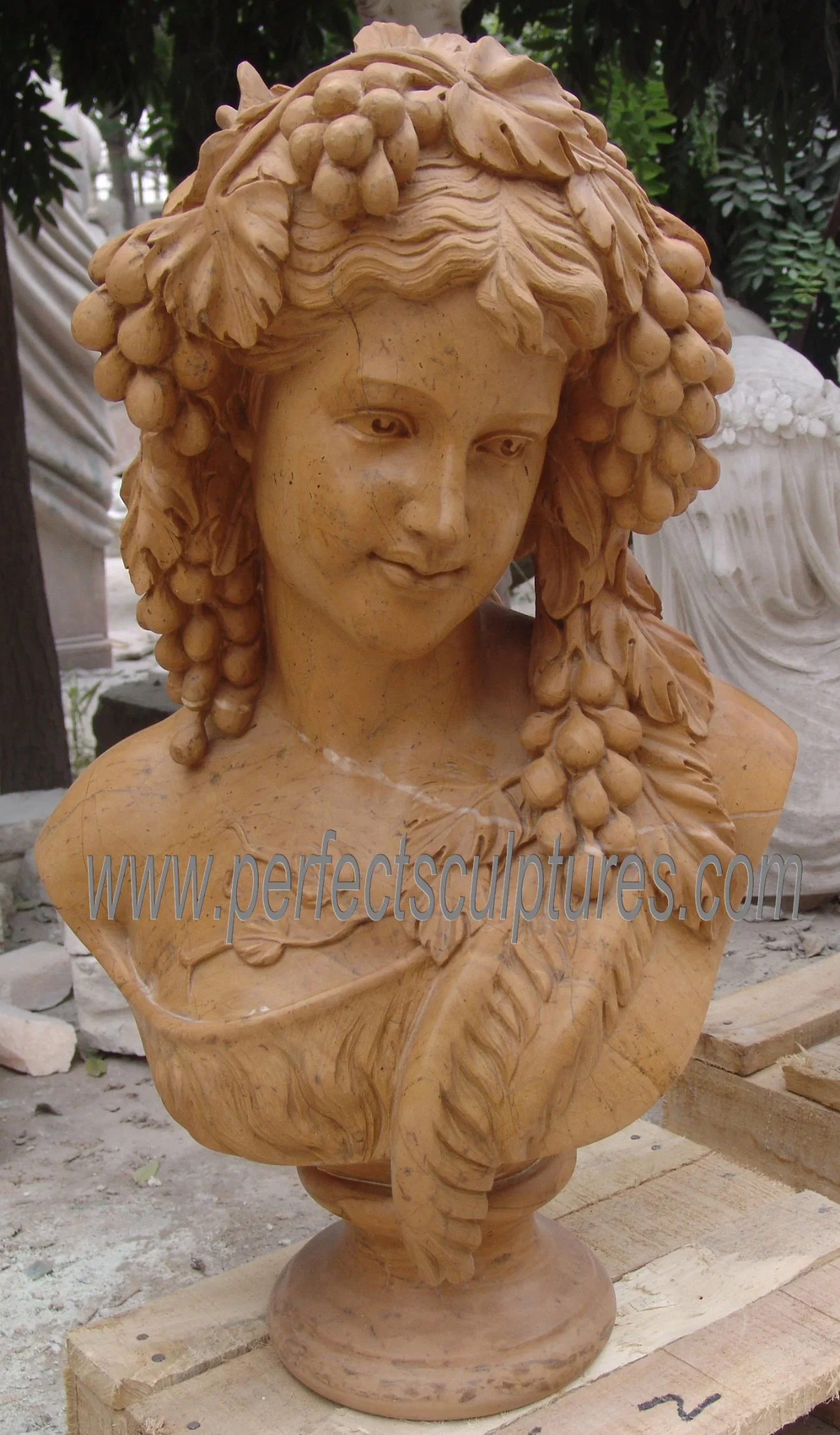 Large Size Carved Stone Roman Head Sculpture Marble Carving Greek Bust Statue for Home Decor (SY-S236)