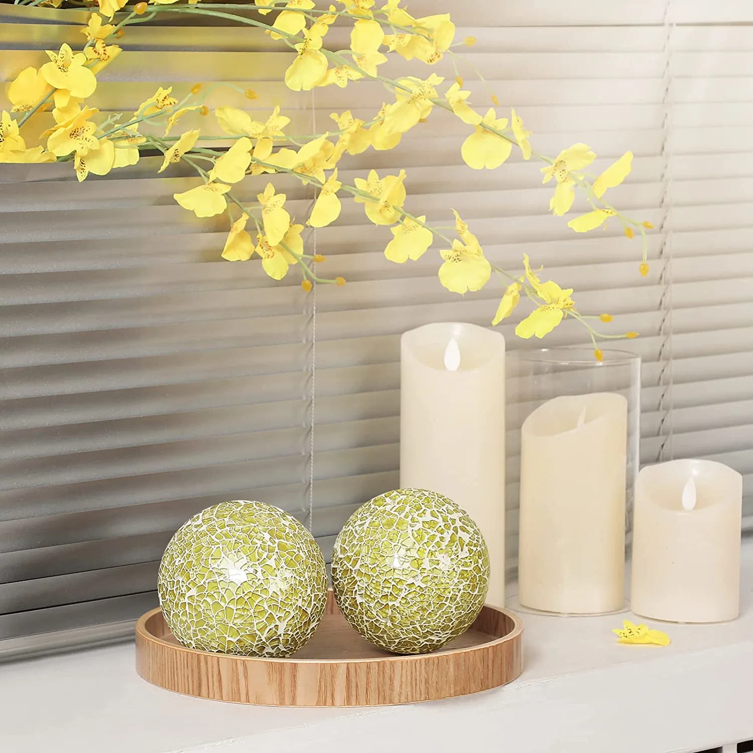 Decorative Balls Set Mosaic Glass Balls Centerpiece Balls Moss Balls Decorative Orbs Sphere