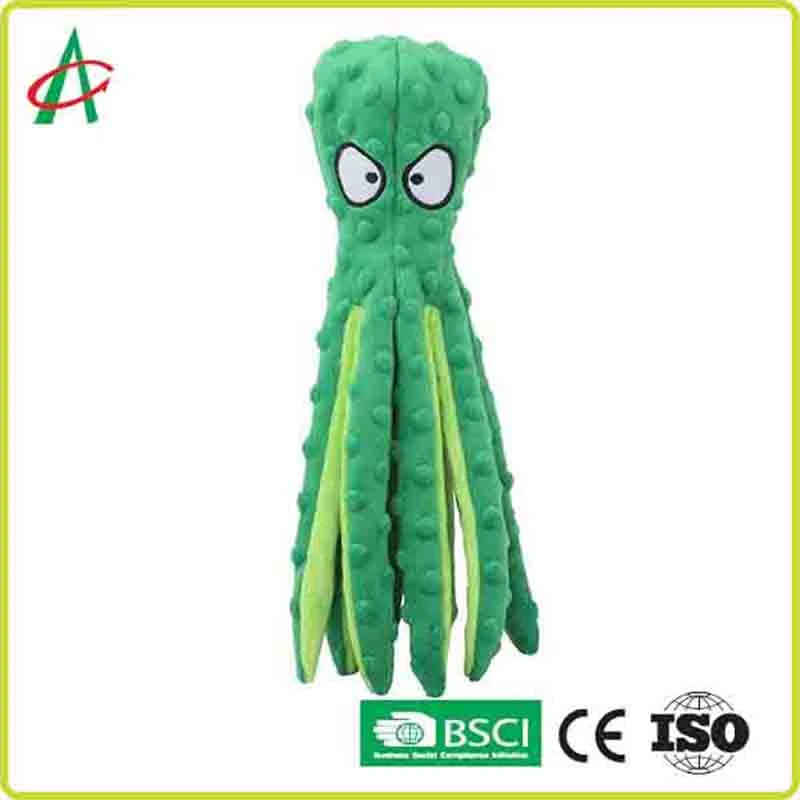 Export Green Octopus Stuffed Animal Dog Squeaky Toys for Pets