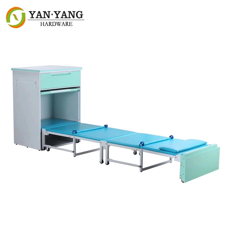 Furniture Hardware Multi-Purpose Foldable Manual Medical Accompany Bed