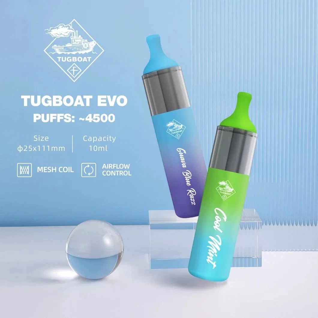 Zbood Customize Tugboat Evo 4500 Puffs Mesh Coil Mini Legit Barcode Dragbar Fire Rose Kot Bar Voopoo Ecigarette