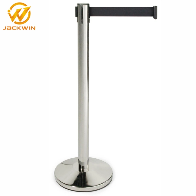 Stainless Steel Bank Retractable Belt Barrier with Cement Base