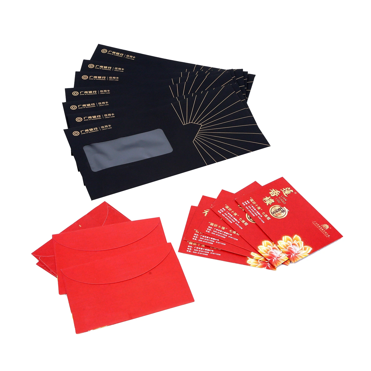 Impresión de conjunto de sobres de envío de tarjetas