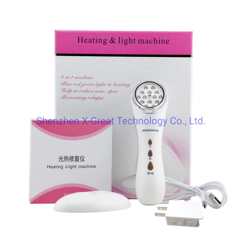 2020 LED Photon Red Blue Light Therapy Equipment Face Skin Rejuvenation Heating Beauty Device