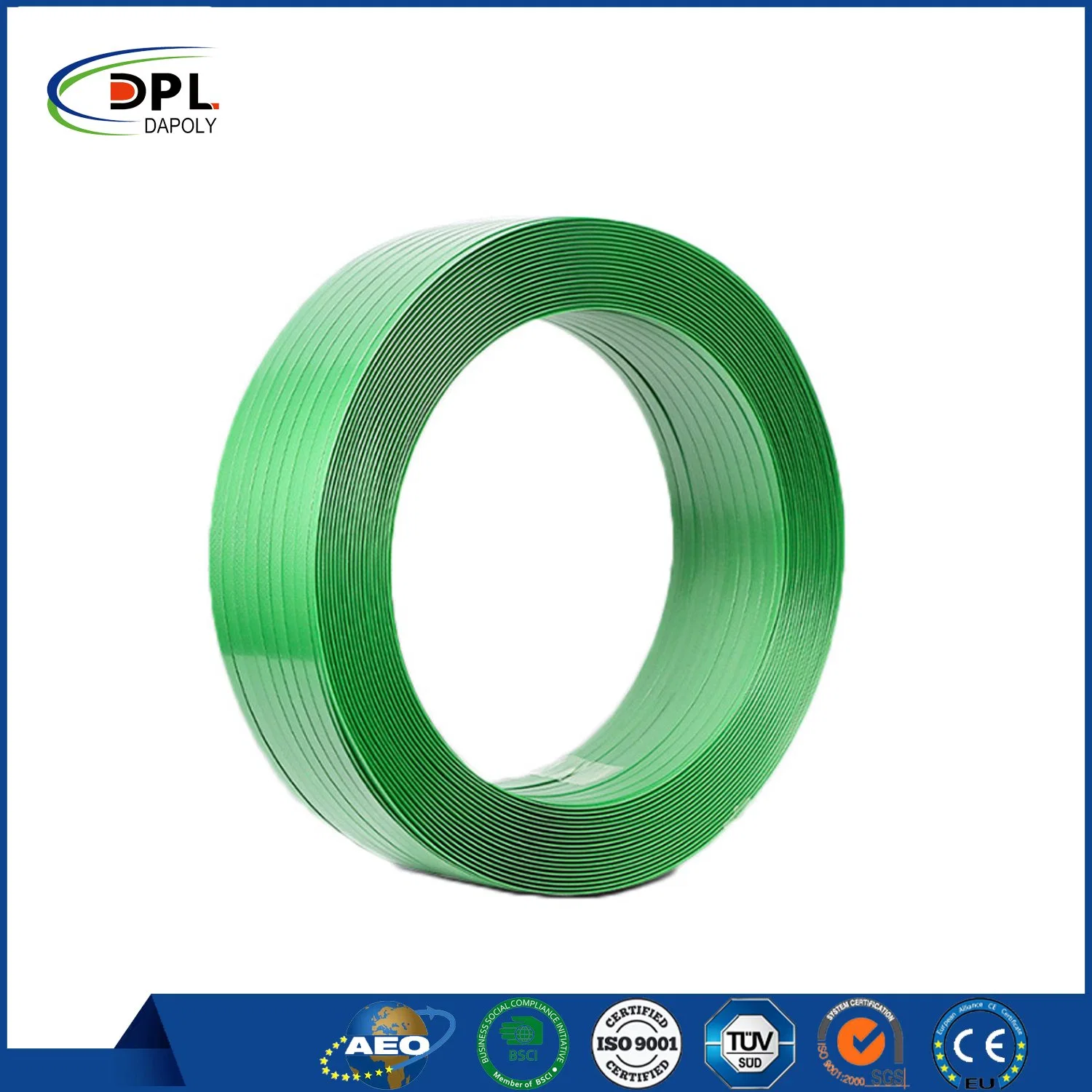 16mm Width 20kg/Roll Plastic Packing Belt Packing Machine Belt Green Pet Strapping Tape Sell