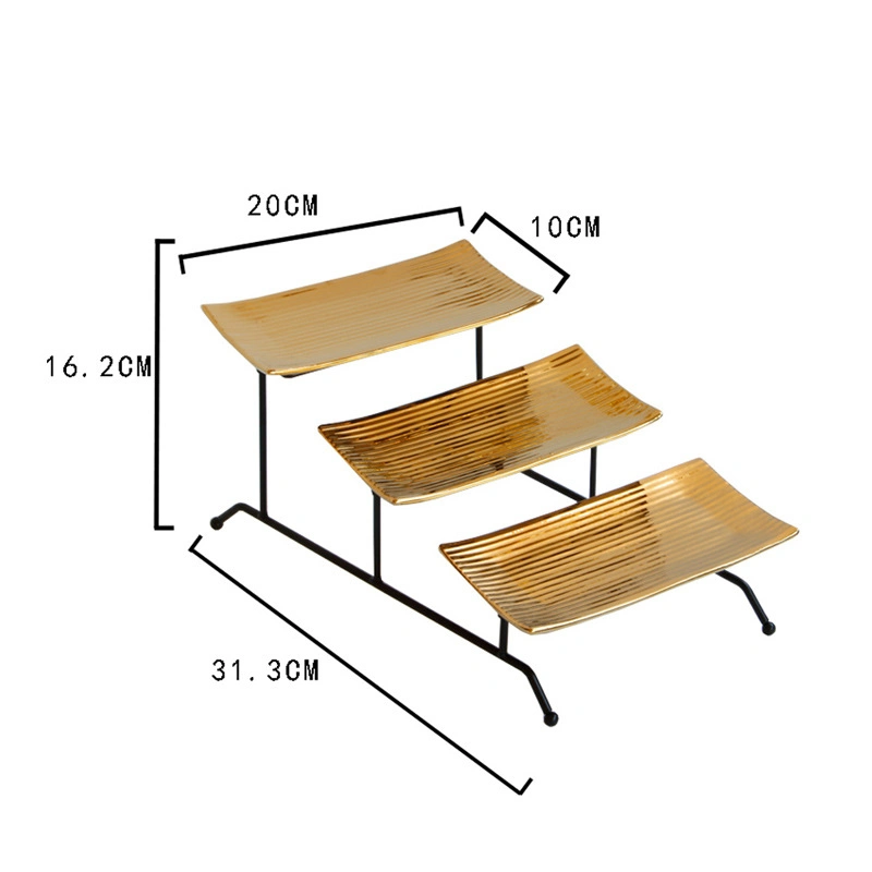 3-Tier Party Cupcakes Cookies Display Stand Retractable Buffets Ceramic Cake Stand