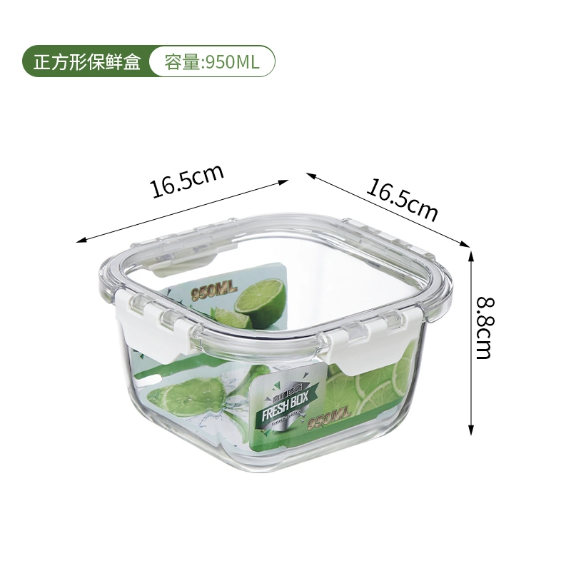 -20&ordm; C-400&ordm; C Temperature Resistant Glass Food Container Storage Box with Silicone Seals