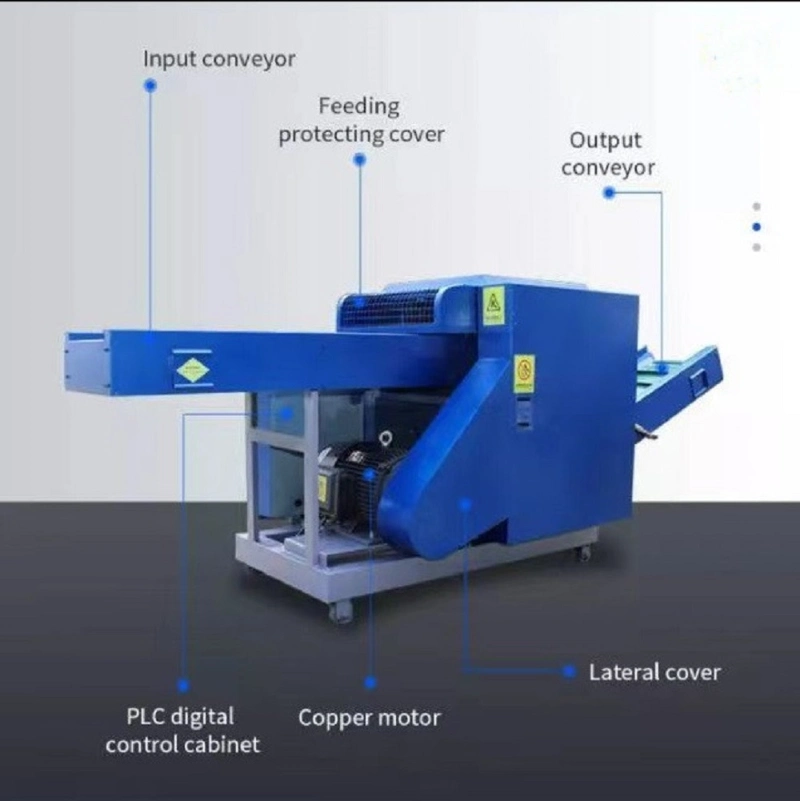 Fabric Waste Cutting Machine for Waste Cloth Fabric Denim Yarn Sheets Sponge Leather Tearing Rotary Reciprocating Cut off Cutter