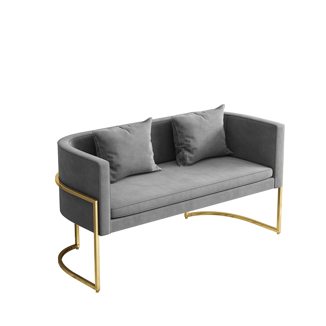 Living Room Modern Comfortable Velvet Fabric Cheap Double Sofa Chair Furniture