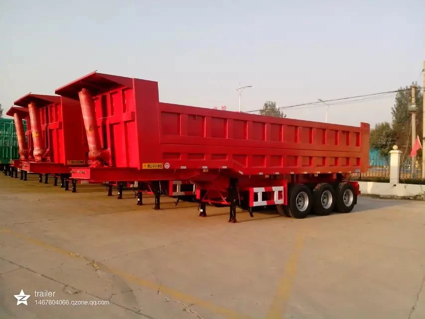 Heavy Duty Tri-Axle Square End Tipping Dumper Truck Trailer