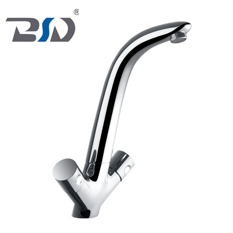 Banheiro em latão cromado deck com duas pegas Sink Basin Mixer