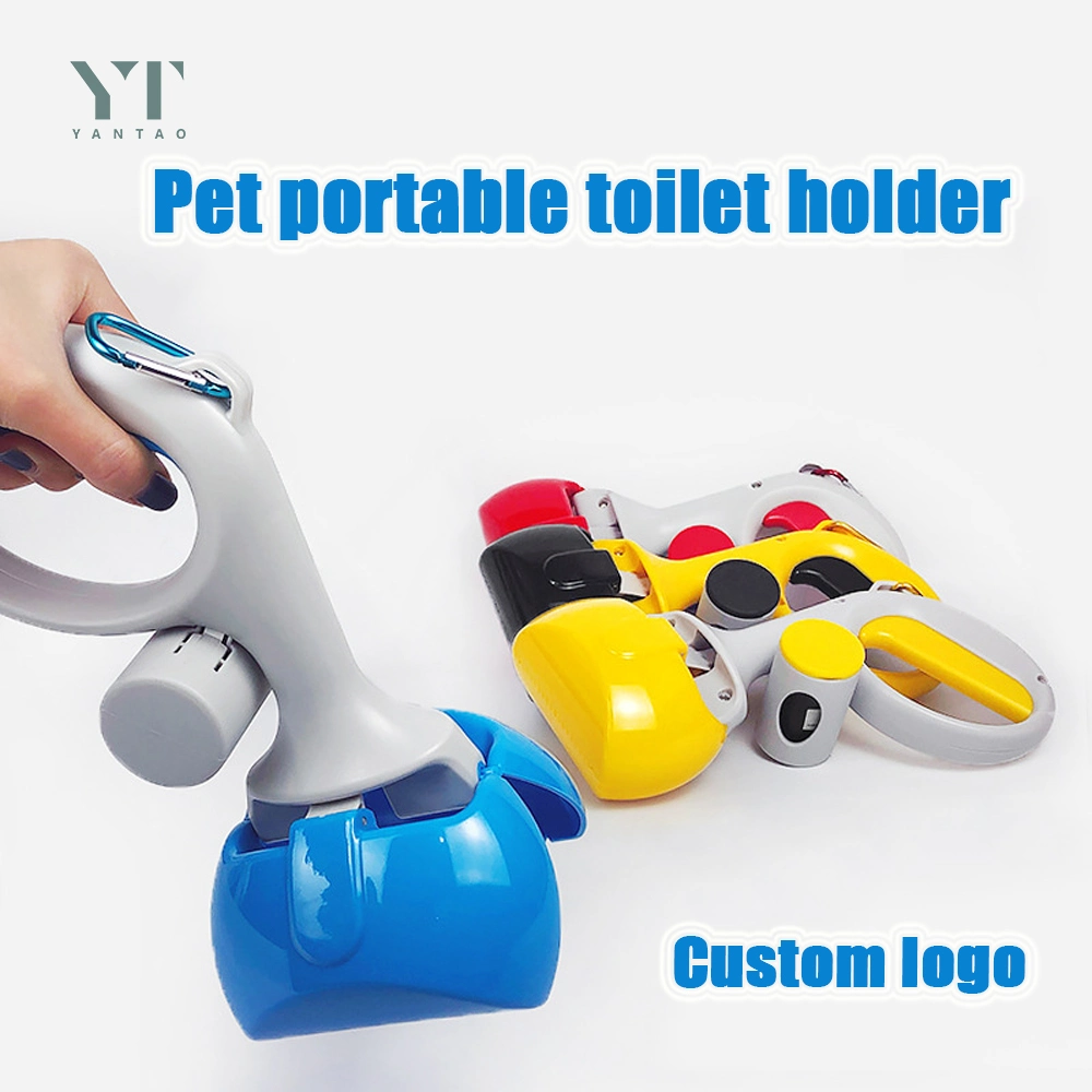 Logotipo personalizado caliente la venta de productos de limpieza de mascotas Pet plástico portátil caca recoge WC exterior perros recoger Aseos con bolsas de caca