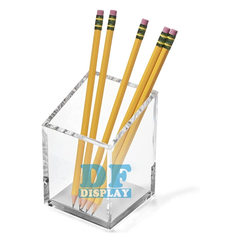 Cheap Products Wholesale/Supplier Clear Acrylic Boxes Acrylic Pen & Pencil Holder - Modern Trapezoid Design - Beautiful Desk Organizer for Home or Office