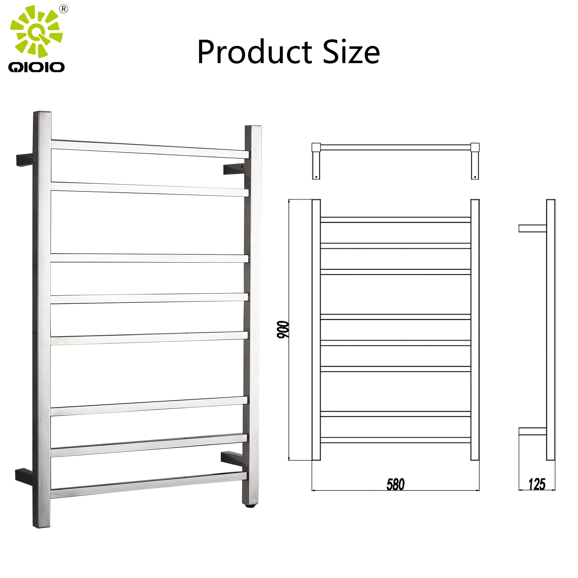 Bathroom Square Wall Mounted Heated Towel Rack