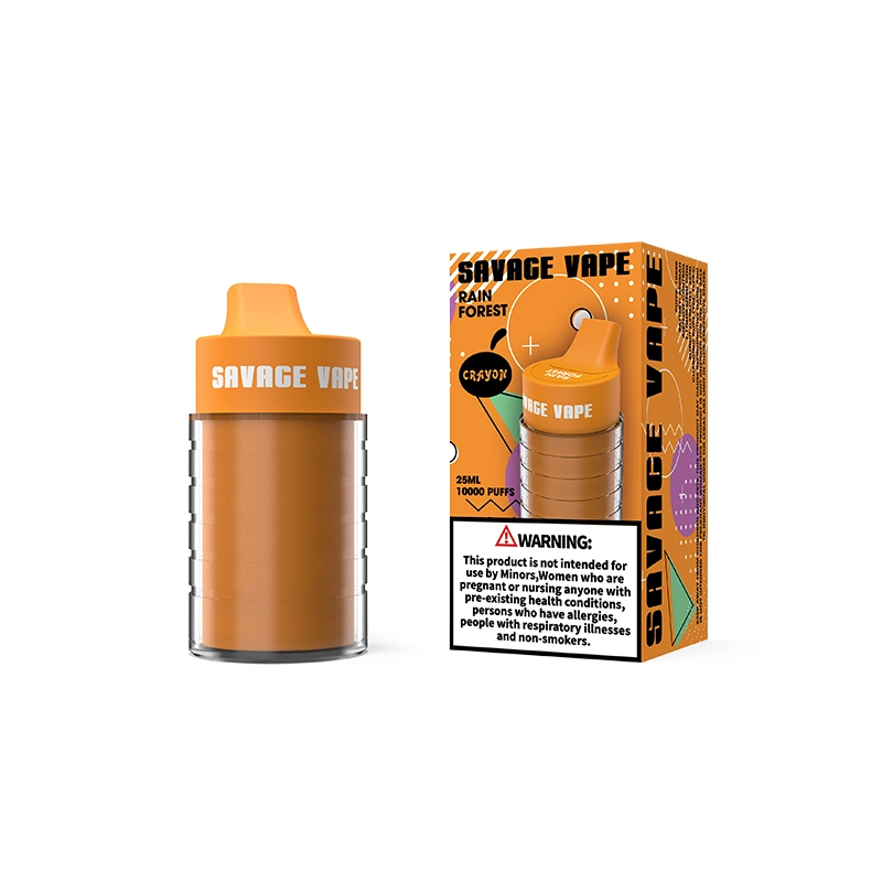 2023 Grosso Savage Vape Crayon 10000 Puffs Puff Vape descartável de 9K cheio e controlo de fluxo de carrinhos Sigarette 10K 25ml 650mAh recarregável