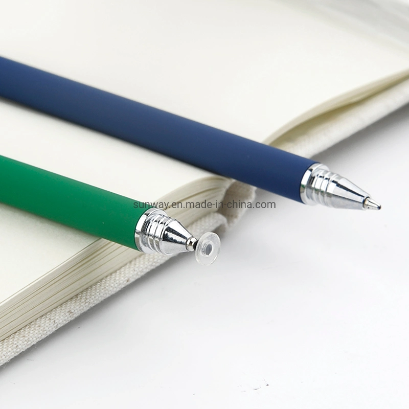 Оптовая торговля перьями 2 в 1 алюминий Soft Touch Stylus Metal Шариковая ручка