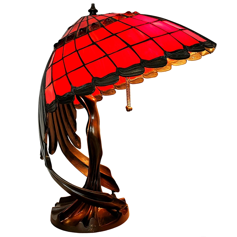 Jl131 Lampe de table de luxe Tiffany en verre coloré avec femme volante