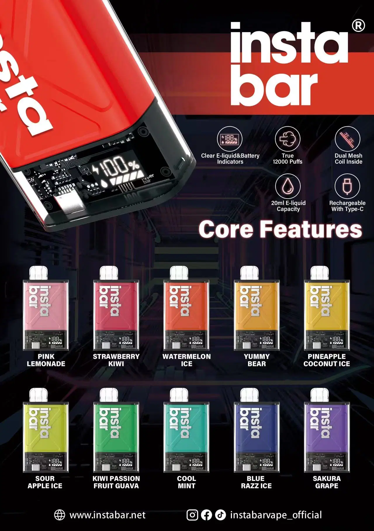 Новые модели в США Hyperbar Ultra 12000 с технологией Display Vape Комплект для испарителей пера Ecigs Tobacco и Shisha производства в Китае Производство Китая