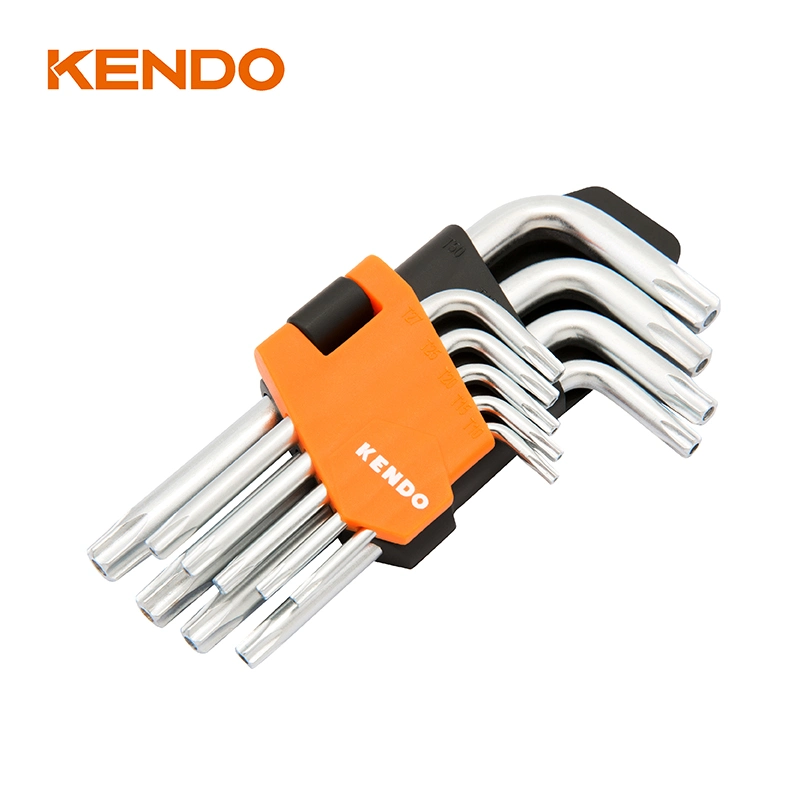 Kendo 9PC Standard Arm Long Arm Torx Key Set of Chrome Vanadium Steel Torx L-Keys