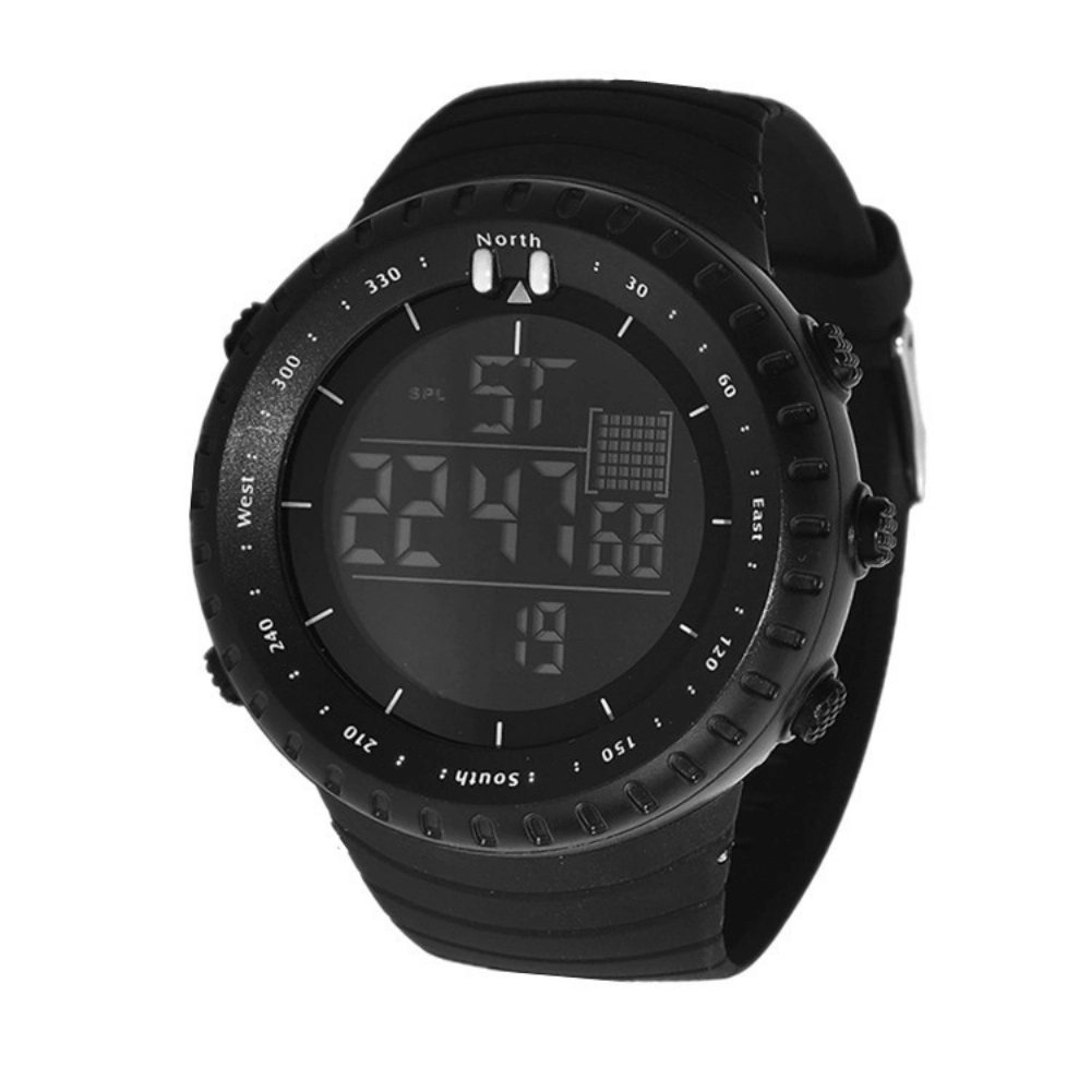 Fashion LED Digital Display Silicone Band Male Sport Watches