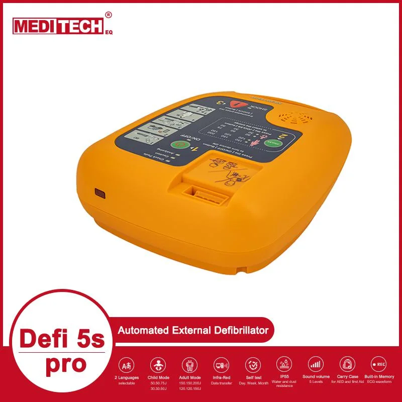 Aed Defibrillator with Energy Selectable and Visual Steps for Using