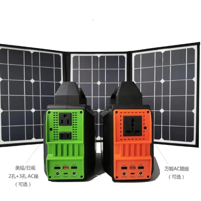 110V/220V 300W Outdoor Lithium Battery Bank Rechargeable Solar Generator AC DC Type-C Battery Backup Electric Supply Emergency Portable Solar Power Station