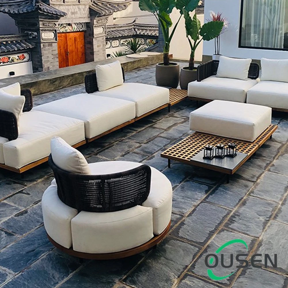 Outdoor Teak Lounge Set Couch Garden Leisure Furniture Wood Sofa