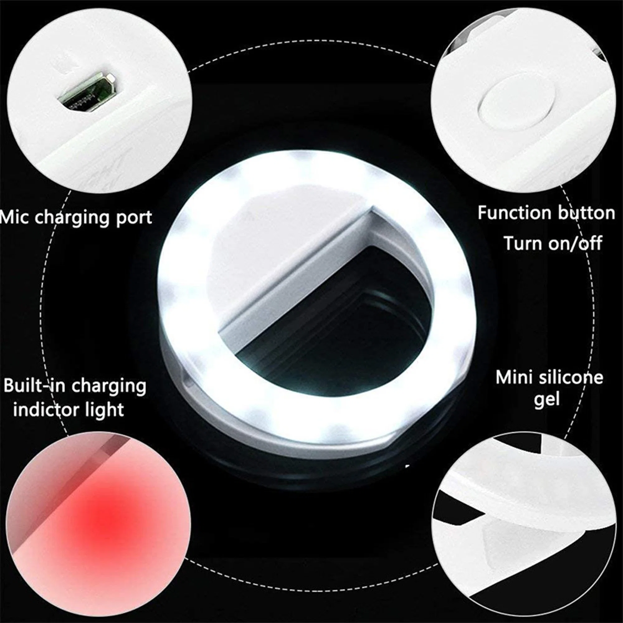 Laptop Camera Photography Video on Rechargeable Selfie Light Ring Lights LED Circle Light Cell Phone