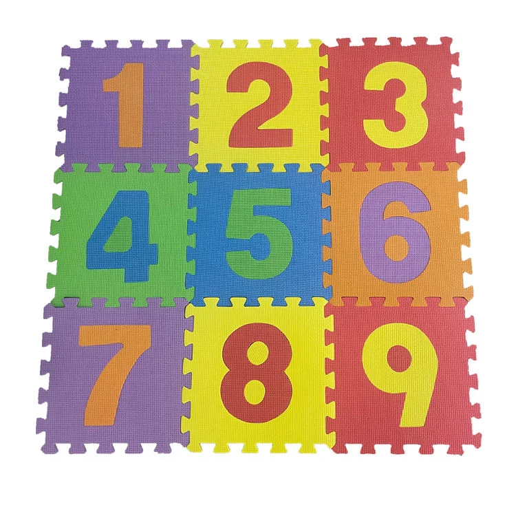 Antideslizamiento no tóxico Venta en caliente fácil de limpiar EVA Letras de espuma números Puzzle Mat para niños