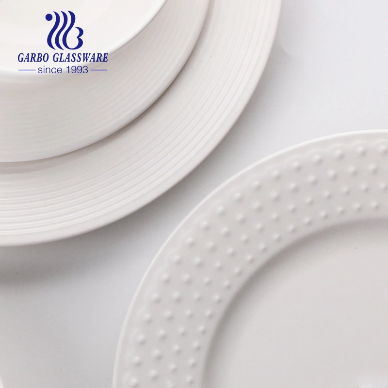 White Ceramic Plate Bowl 12 PCS Porcelain Dinner Set