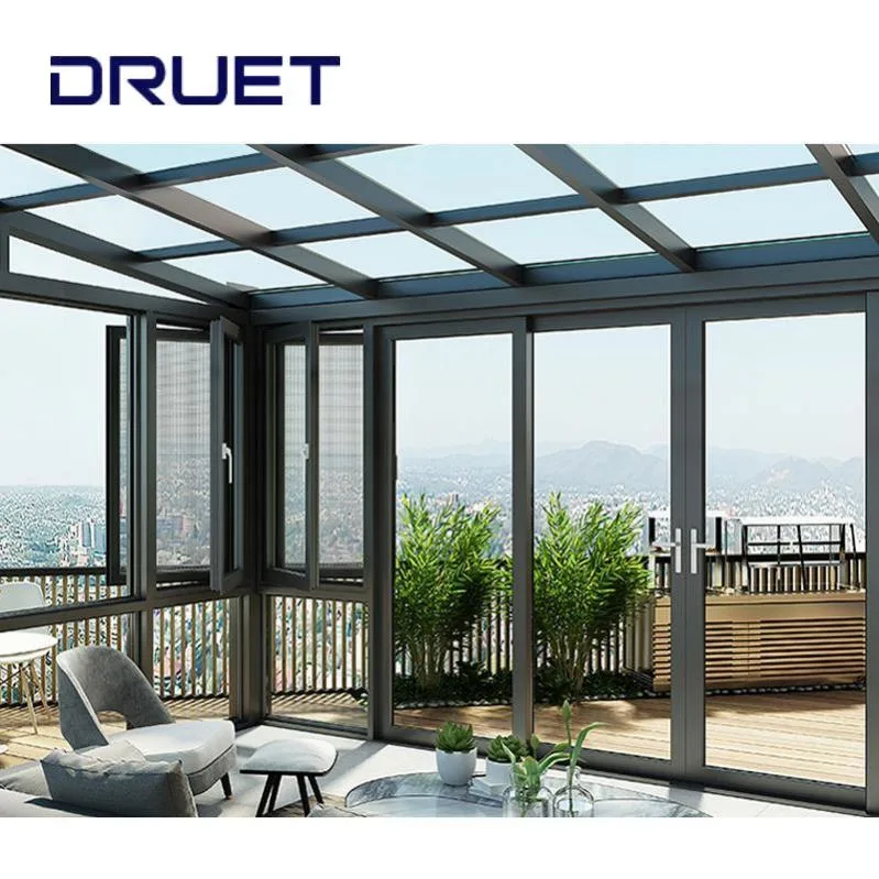 Thermal Break Aluminum Soundproof Outdoor Four Season Glass Sunroom