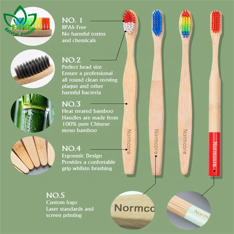 Fabricante cuidado Pessoal Soft Natural Eco Bamboo Disposable Bamboo biodegradável Escova de dentes do hotel