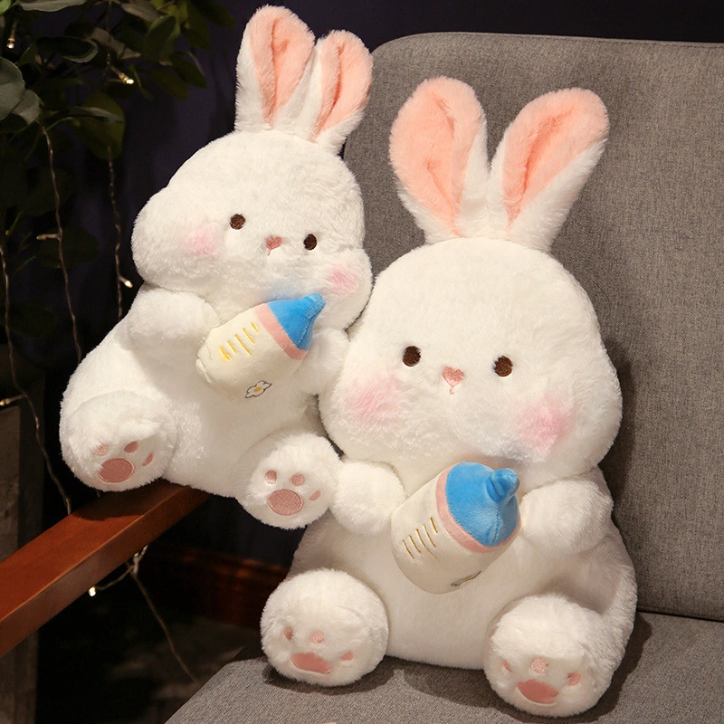 Premium Soft Rabbit Plush with Milk Bottle Pillow Stuffed Toys