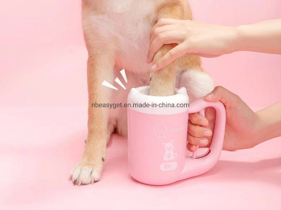 Dog Paw Washer Cup Manual Press Rotating Claw Cleaner Pet Silicone Soft Brush Cup Foot Washer Pet Cleaning Tool Esg12633