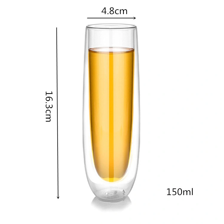 Tall and Thin High quality/High cost performance Clear Custom Thermo Glass Champagne Wine Cup