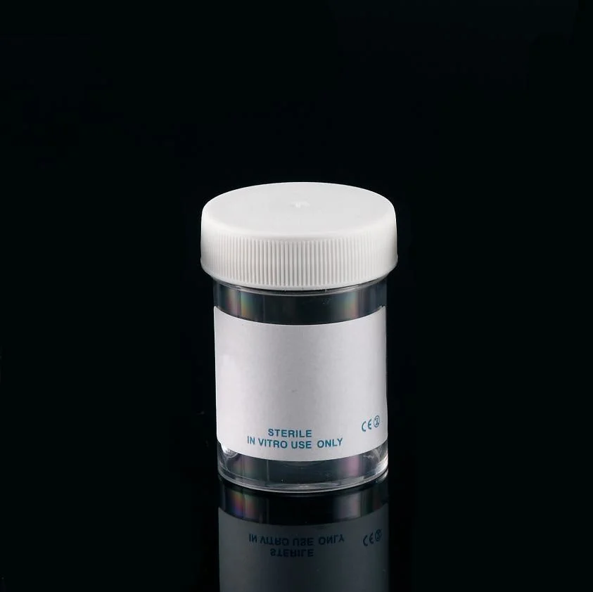 Ce Marked PP 60ml Universal Specimen Containers with Screw Cap and Plain Label