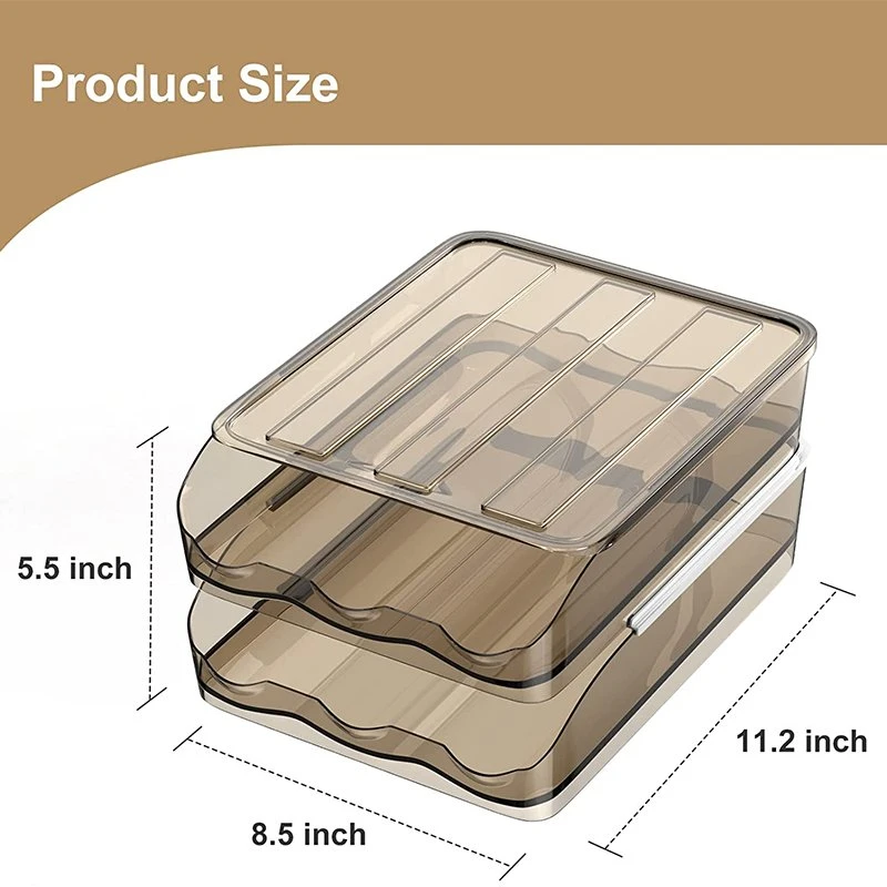 Plástico transparente Bandeja para huevos Caja de almacenamiento nevera almacenamiento de alimentos Contenedor