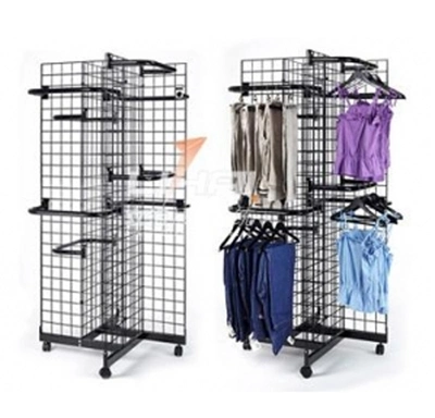 4 Tiers Inclined Chrome Display Wire Shelving Rack at Canton Fair Exhibition