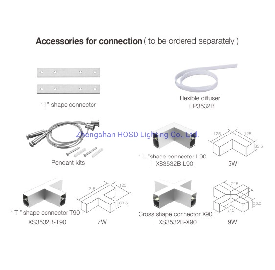 20W 1.2M Plafond Pendentif Monté en Surface intérieure de profil en aluminium raccordables LED SMD Cove rigide pour Office Gmy Lumière linéaire Bande de la chaîne de dispositif d'éclairage