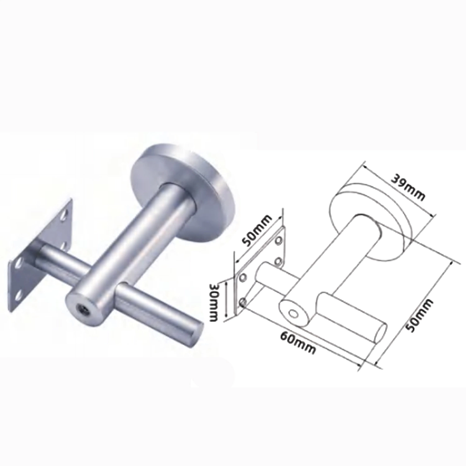 Main courante de la vente chaude prix départ usine du support de montage mural en acier inoxydable Raccords de support en verre Balustrade rambarde