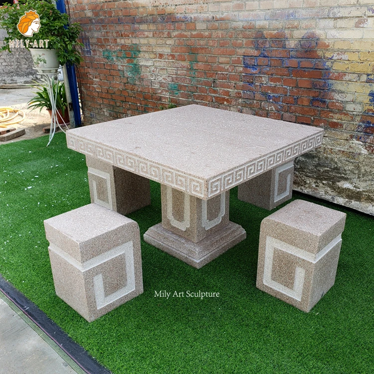 Natural Marble Granite Stone Table and Chairs Set for Garden