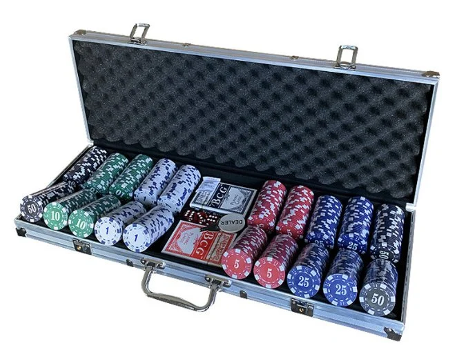 500 PCS Poker Chip Set jogo de pôquer no estojo de alumínio