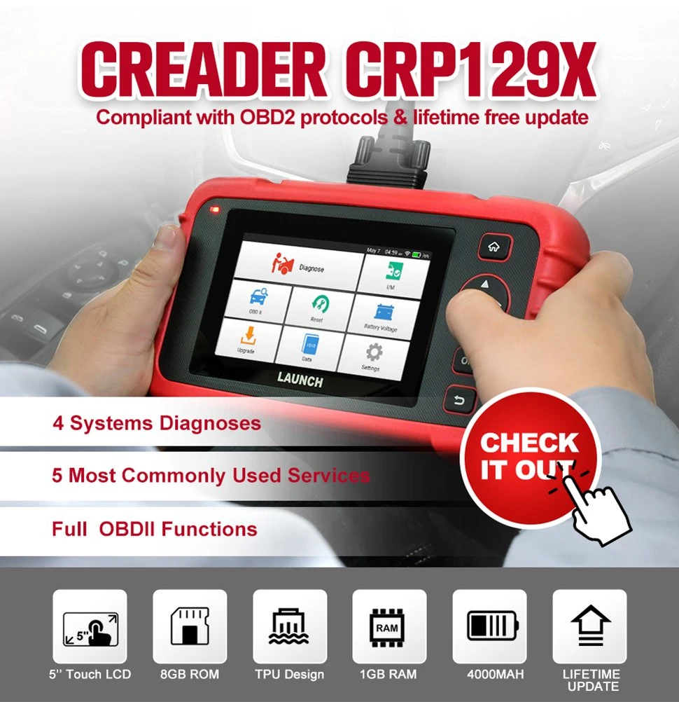 X431 Crp129X OBD2 Scanner ABS Diagnostic Tool Oil Sas Epb TPMS Reset Obdii Code Reader Crp129e Automotive Scanner