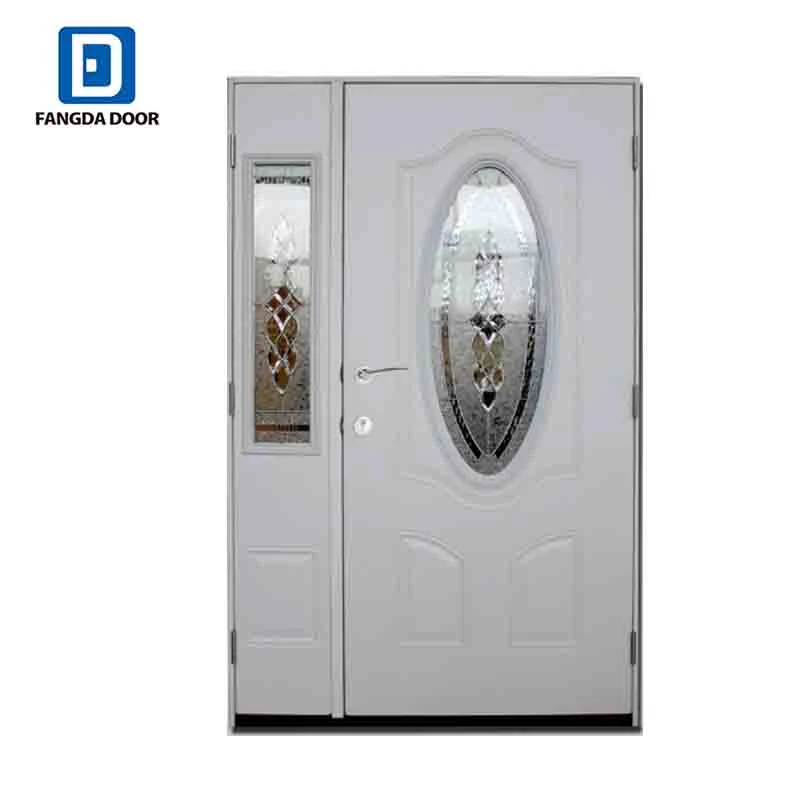 Bathroom Steel 3/4 Oval Glass Prehung Door