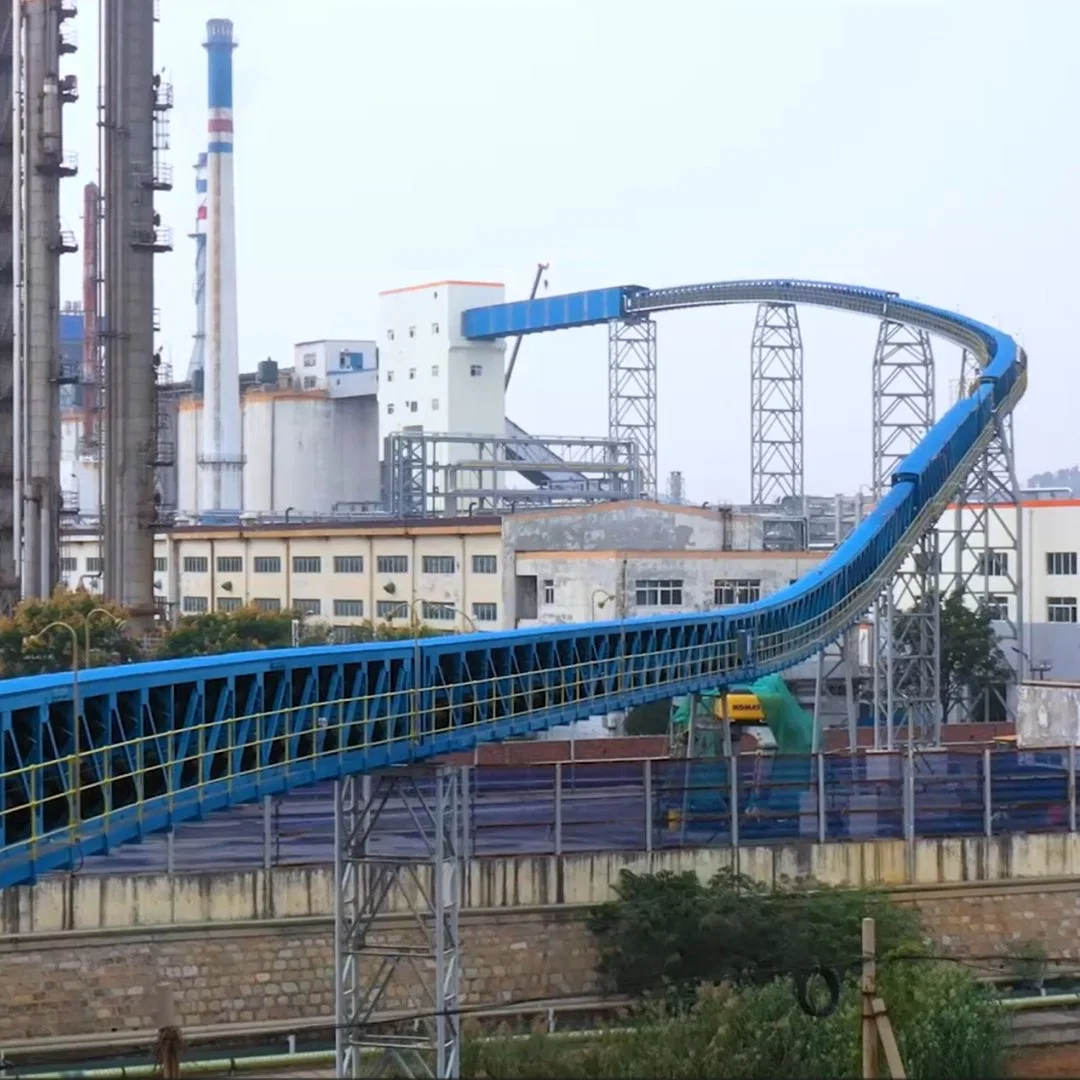 Industrial Long-Distance Overland Mining Machinery Turning Pipe Belt Conveyor System for Chemical Plant Industry