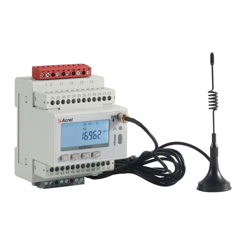 Acrel Adw300-T Wireless Smart DIN Rail Power Meter Energy Meter with High Accuracy and 4/Four Channels Temperature