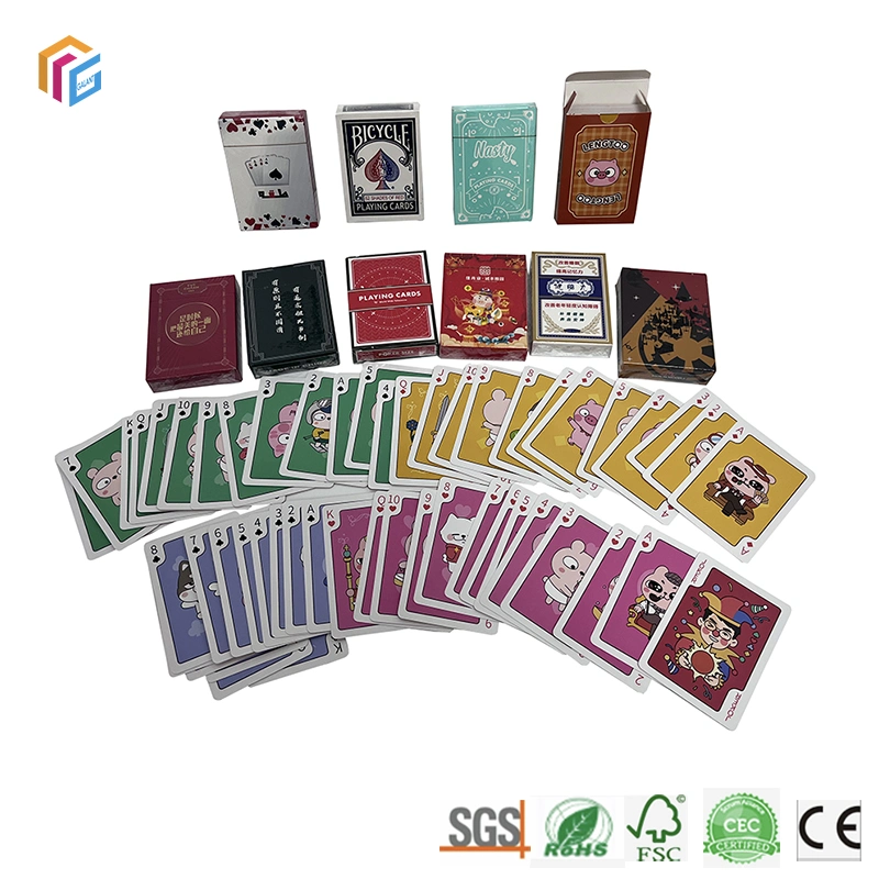 Custom Design Printing Board Game Gold Foil Stamping Poker Size Linens Effect Black Core Paper Playing Cards