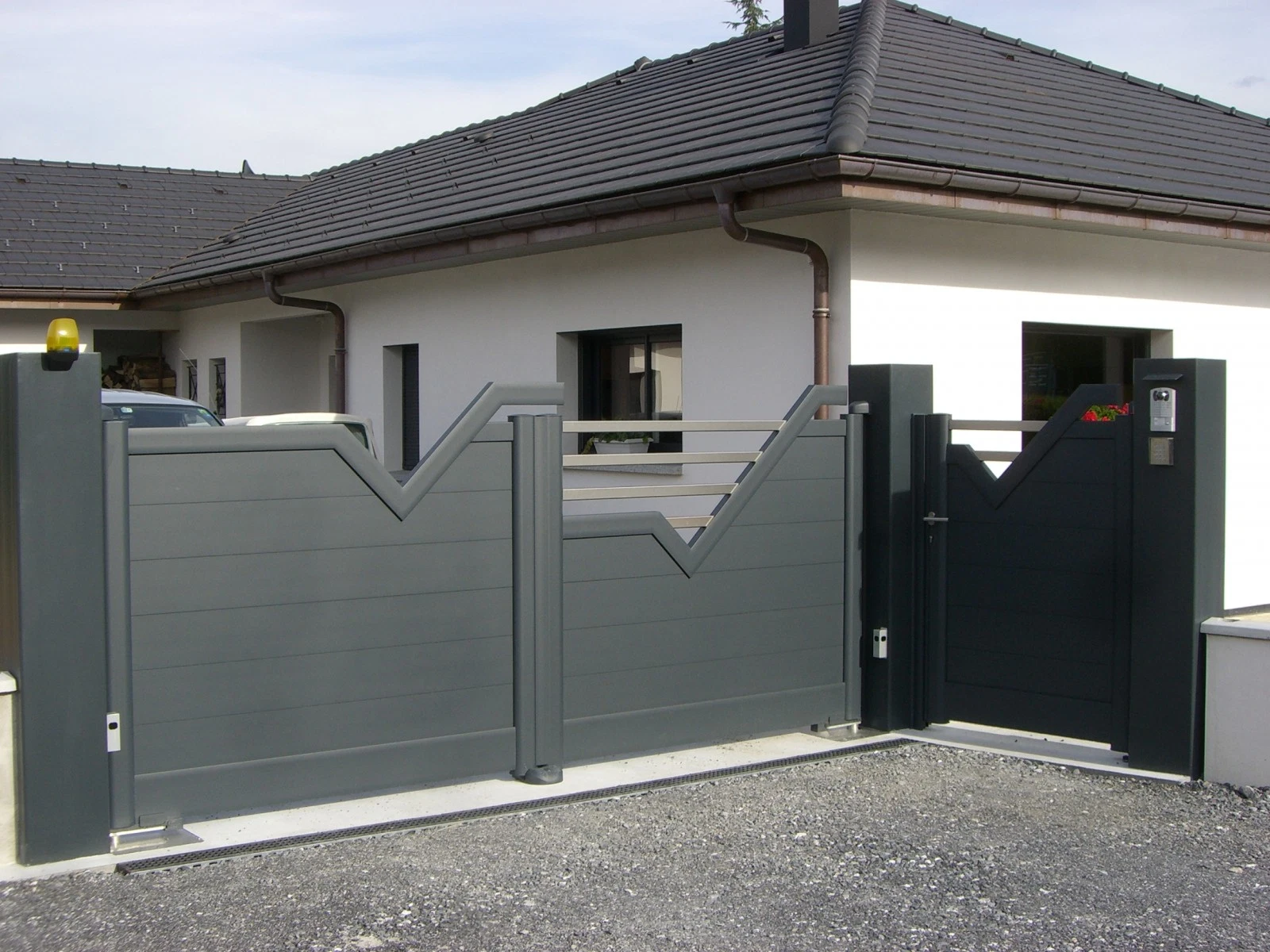 Ranch Luxury Iron Gate 16' Metal Front Cancello Automatico Portail Electrique Driveway Gates motorizada Swing Gate 3 metros